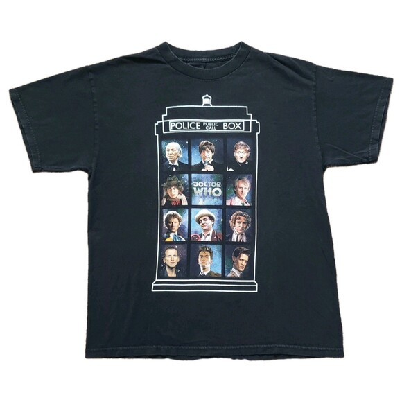 Doctor Who Police Public Call Box Size Large Mens Black Ripple Junction T-Shirt - Picture 1 of 5